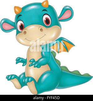 Carino baby dragon Illustrazione Vettoriale