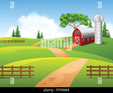 Immagine di sfondo di fattoria Illustrazione Vettoriale