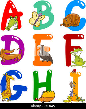 Cartoon alfabeto con gli animali Foto Stock