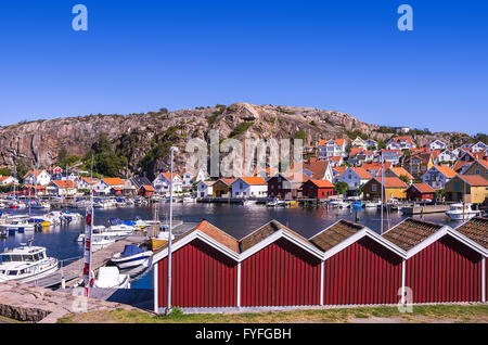 Il villaggio di pescatori di Fjallbacka nella contea di Bohuslan, Svezia. Foto Stock