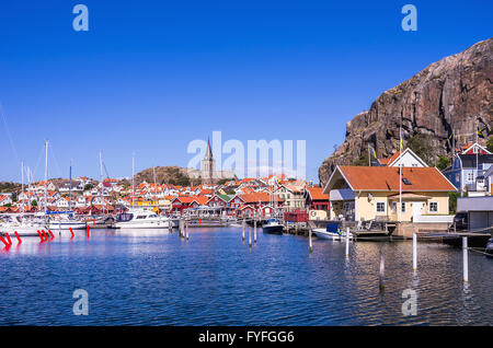 Il villaggio di pescatori di Fjallbacka nella contea di Bohuslan, Svezia. Foto Stock