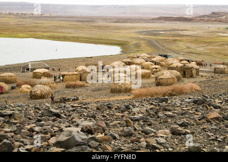 El Molo è un villaggio in Kenya, situato nella parte sud-est del lago Turkana, appena 10 km a nord della città Loiyangalani. Il suo popul Foto Stock