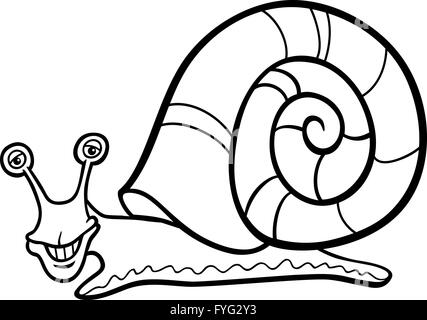 Lumaca mollusco cartoon per libro da colorare Foto Stock