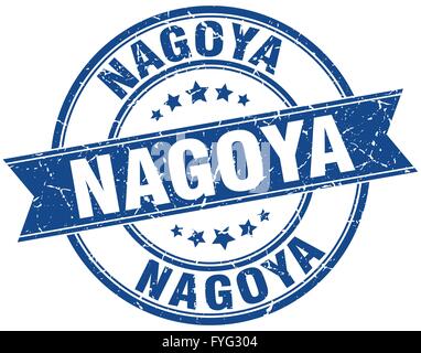 Nagoya rotondo blu vintage grunge timbro a nastro Illustrazione Vettoriale