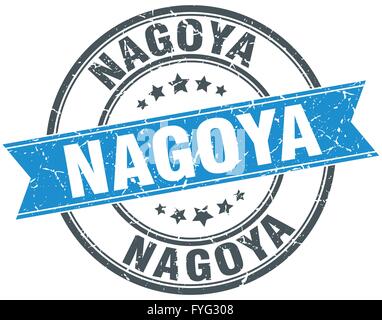 Nagoya rotondo blu vintage grunge timbro a nastro Illustrazione Vettoriale