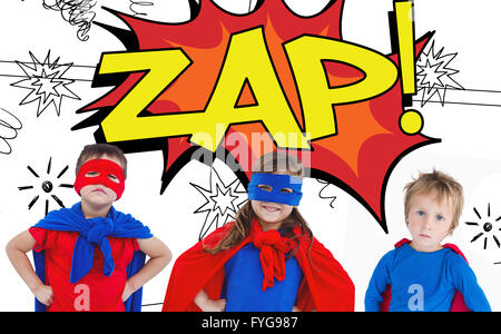 Immagine composita di bambini vestiti come Superman Foto Stock