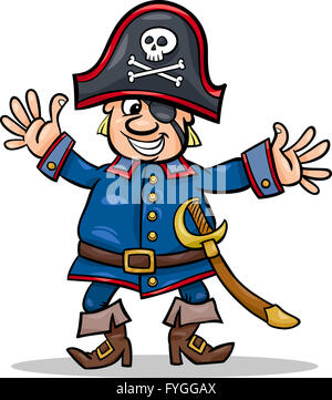 Capitano Pirata illustrazione cartoon Foto Stock