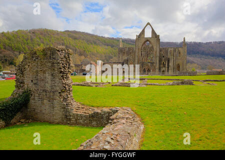 Tintern Abbey Monmouthshire vicino a Chepstow Wales UK rovine del monastero cistercense popolare destinazione turistica Foto Stock