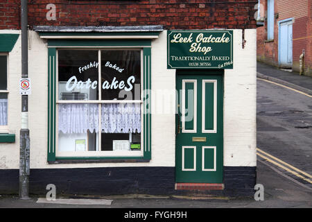 Tradizionale Oatcake Staffordshire Shop in Porri Foto Stock