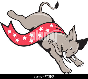 Elephant Jumping Democrat mascotte Foto Stock