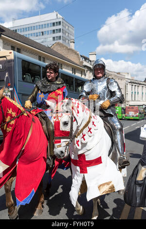 St Georges parata del giorno ,Nottingham City Centre,UK. Foto Stock