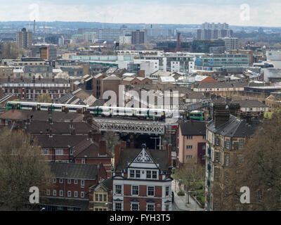 Una vista di Londra Sud dal Municipio Foto Stock