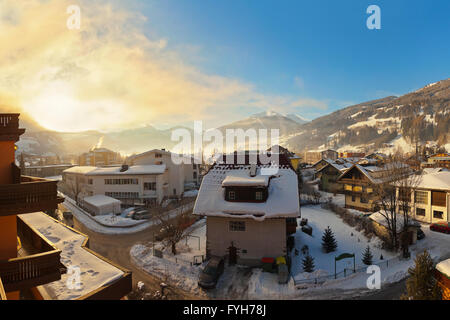 Sunrise in montagna ski resort Bad Hofgastein - Austria Foto Stock