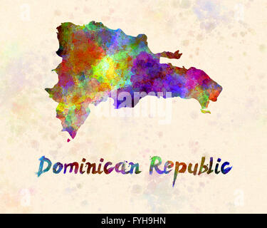 Repubblica Dominicana in acquerello Foto Stock