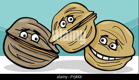 Noci Noci cartoon illustrazione Foto Stock