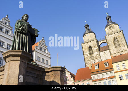 Monumento di Lutero, Lutherstadt Wittenberg, Germania Foto Stock