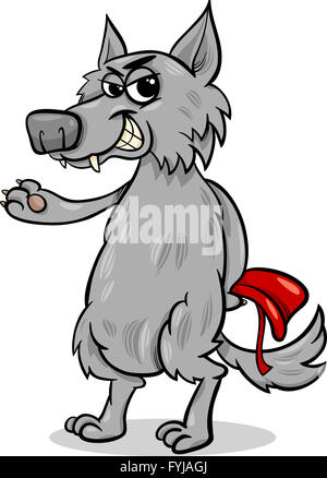 Fiaba wolf cartoon illustrazione Foto Stock