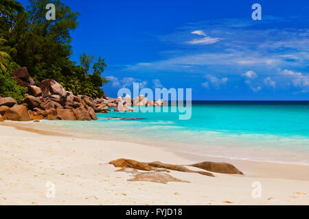 Spiaggia Georgette a Isola di Praslin - Seychelles Foto Stock