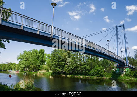 Altstadtbrücke Bridge, Fürstenberg Spree, Germania Foto Stock