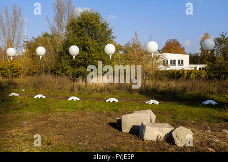 Lichtgrenze, installazione al 25. anniversario Foto Stock