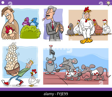 Cartoon concetti e parole impostato Foto Stock