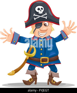 Pirata divertente fumetto illustrazione Foto Stock