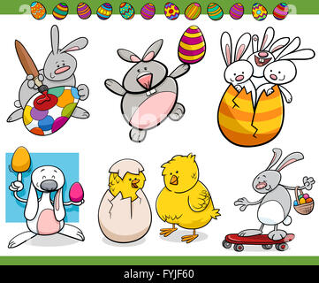 Temi pasqua serie cartoon illustrazione Foto Stock