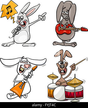 I conigli di musicisti rock serie cartoon Foto Stock