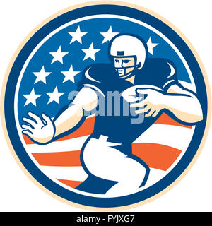 American Football running back Fending cerchio Foto Stock