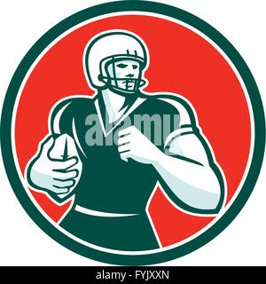 American Football running back cerchio retrò Foto Stock