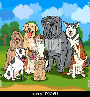 Cani di Razza cartoon illustrazione Foto Stock