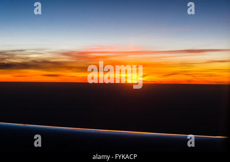 Tramonto vista dall'aereo Foto Stock