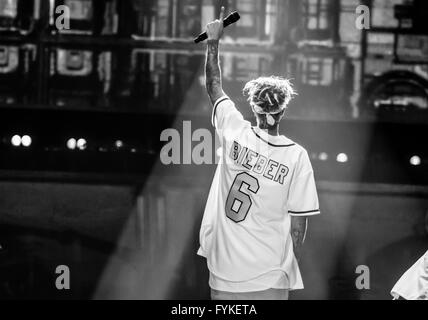 Auburn Hills, Michigan, Stati Uniti d'America. Xxv Aprile, 2016. JUSTIN BIEBER eseguendo sul suo scopo World Tour al Palace di Auburn Hills in Auburn Hills, MI sul 25 aprile 2016 © Marc Nader/ZUMA filo/Alamy Live News Foto Stock