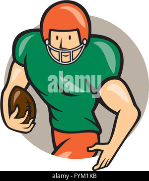 American Football running back Circle Cartoon Foto Stock