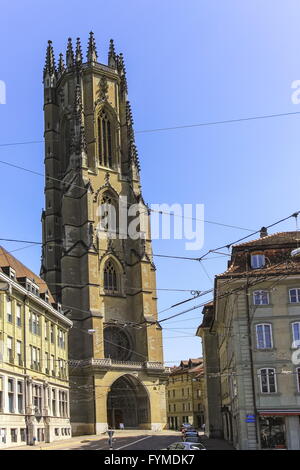 Cattedrale di San Nicola a Friburgo, in Svizzera Foto Stock