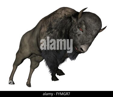 Bison in carica - 3D render Foto Stock