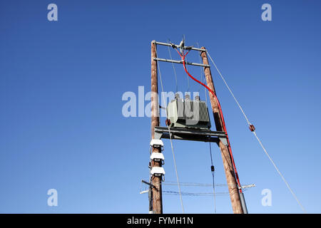 Trasformatore elettrico sottostazione Foto Stock