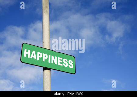 Verde segno della felicità Foto Stock