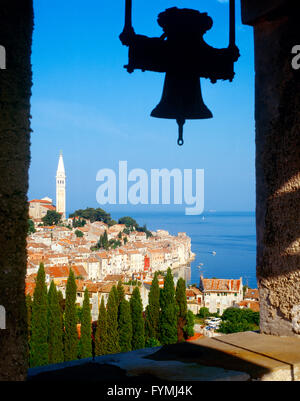 Una vista della città di Rovigno in Croazia Foto Stock