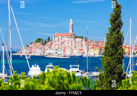 Vista della città di Rovigno in Croazia Foto Stock