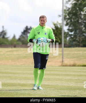 Il portiere Jan Glinker (1.FC Magdeburg) Foto Stock