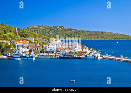 Rogoznica porto e vista mare Foto Stock