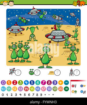 Gioco di numeri illustrazione cartoon Foto Stock