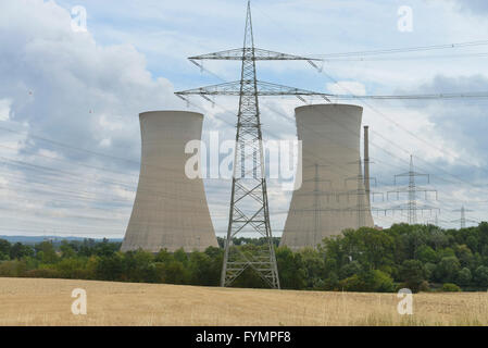 La Kernkraftwerk Grafenrheinfeld, Bayern, Deutschland Foto Stock
