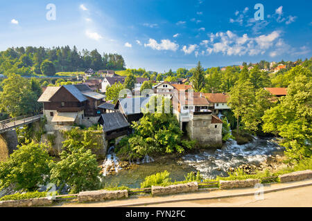 Rastoke villaggio nel verde della natura Foto Stock