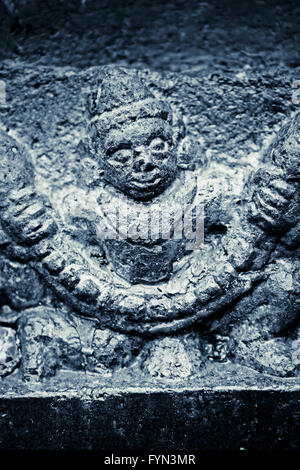 Il carving a Shri Bhiravnath tempio Foto Stock