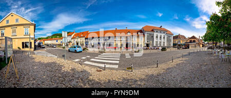 Città di Samobor piazza principale panorama, nord della Croazia Foto Stock
