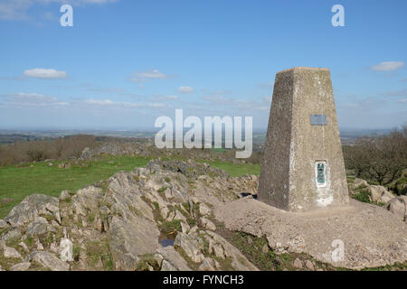 Trig punto sulla sommità del beacon hill leicestershire Foto Stock