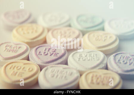 Close up di amore i cuori dolci. Foto Stock