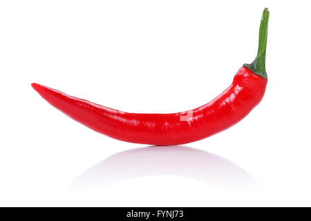 Peperoncino rosso peperoncino paprica isolato su uno sfondo bianco Foto Stock